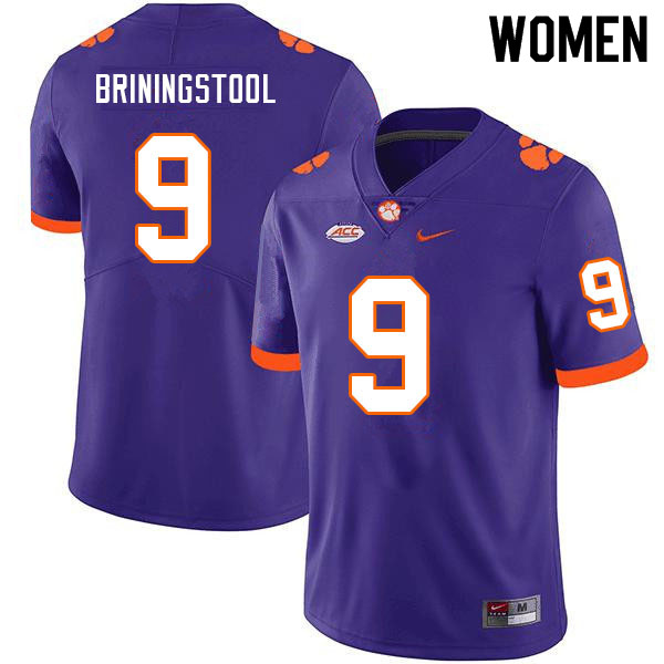 Women #9 Jake Briningstool Clemson Tigers College Football Jerseys Sale-Purple